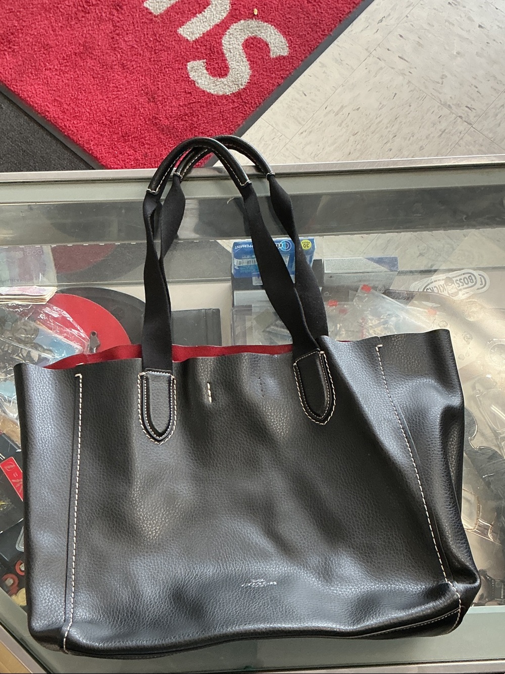 Coach Black Tote Bag with Red Trim - Unbranded
